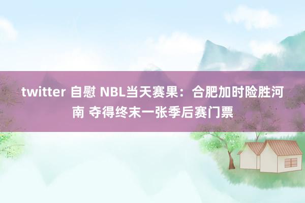 twitter 自慰 NBL当天赛果：合肥加时险胜河南 夺得终末一张季后赛门票