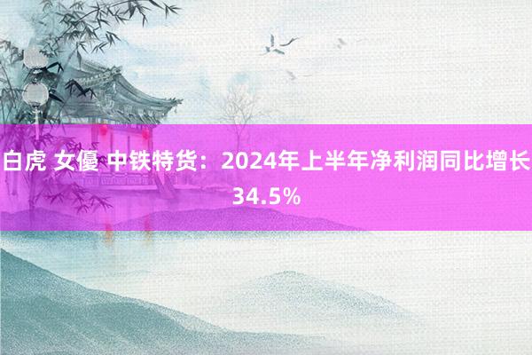 白虎 女優 中铁特货：2024年上半年净利润同比增长34.5%