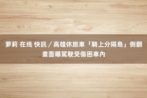 萝莉 在线 快訊／高雄休旅車「騎上分隔島」側翻畫面曝　駕駛受傷困車內