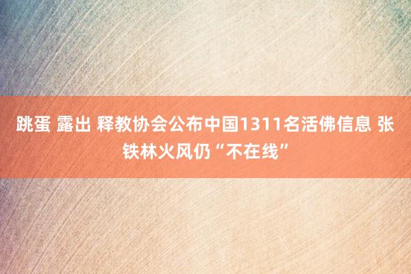 跳蛋 露出 释教协会公布中国1311名活佛信息 张铁林火风仍“不在线”